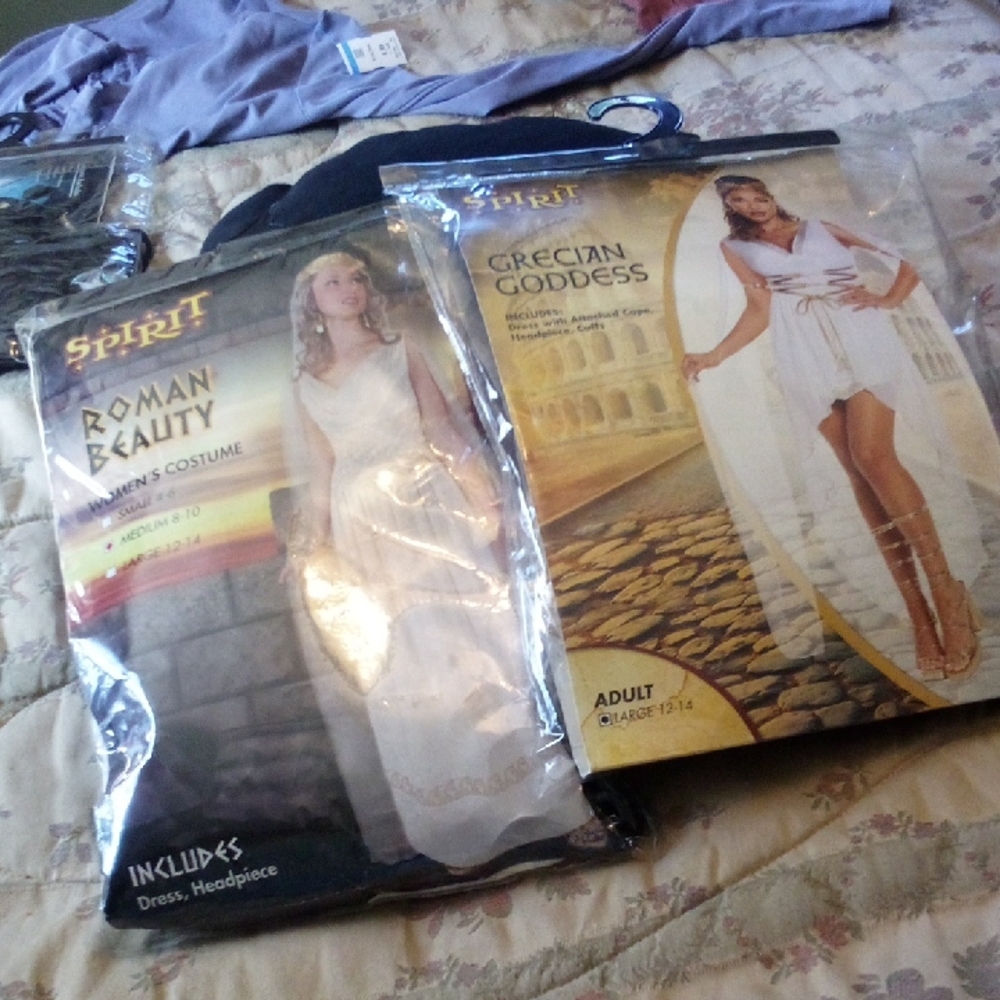Roman Or Greek goddess: Long Dress With All Accessories; Shoes, Bracelet, Head